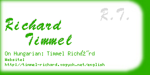 richard timmel business card